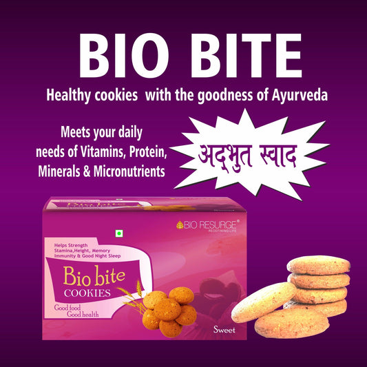 Bio Resurge Healthy Biscuits meeting your Nutritional Requirements : One piece MRP (Inclusive of all taxes):Rs.140/- Net Weight 100gm