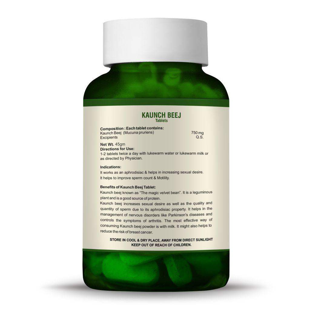 Bio Resurge Gokhru  & Kaunch Beej Tablet ENRICH IN PROTEIN AND REDUCE FATIGUE - 750 mg (120 Tablets): One piece MRP (Inclusive of all taxes):Rs.560/- Net Weight 90gm