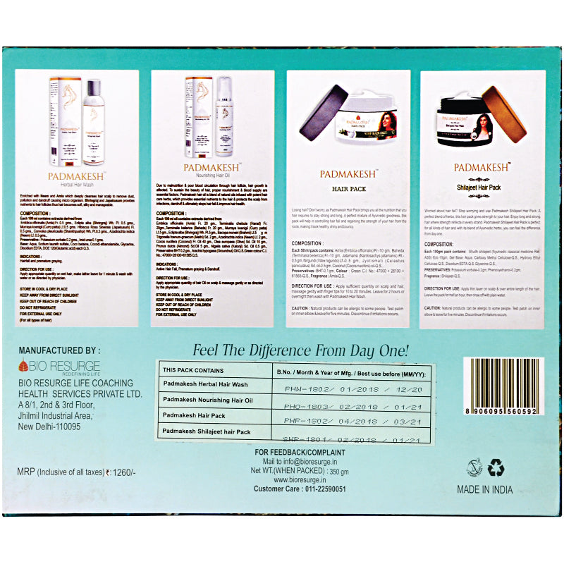 Hair Spa Kit for Stop Hair Fall, Remove Dandruff | 3 Step DIY Therapy for Damaged Hair Bio Resurge