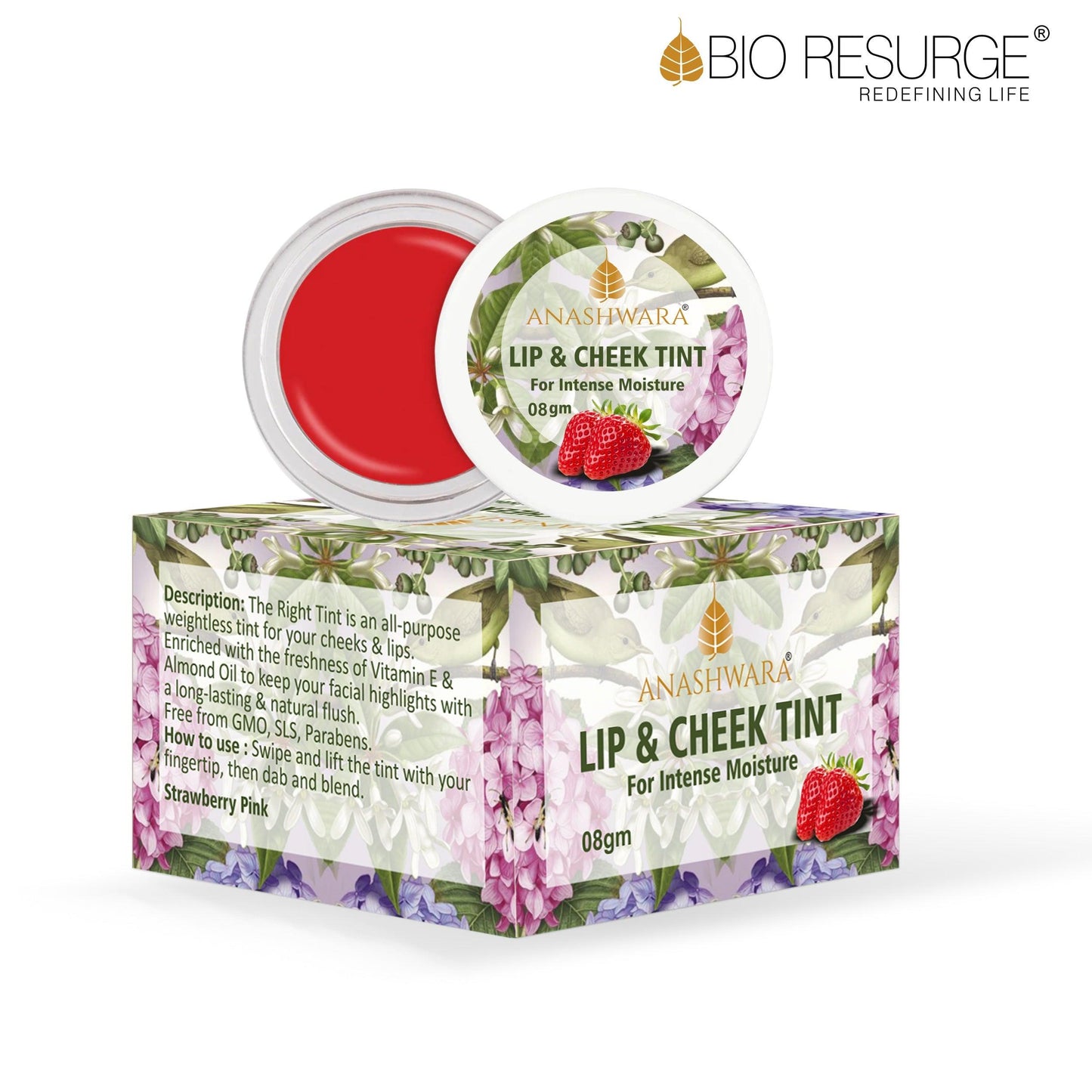 Bio Resurge LIP & CHEEK TINT: One piece MRP (Inclusive of all taxes):Rs.299/- Net Weight 8gm